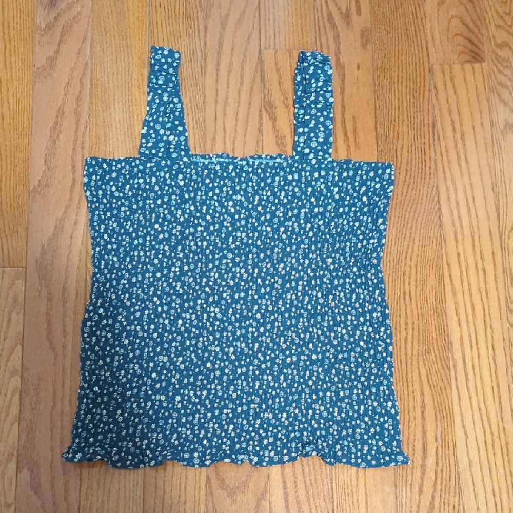 Far West Blue Floral Women's Top